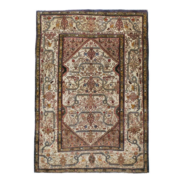 Galerie Shabab Collection Early 20th Century Indian Agra Accent Rug For Sale