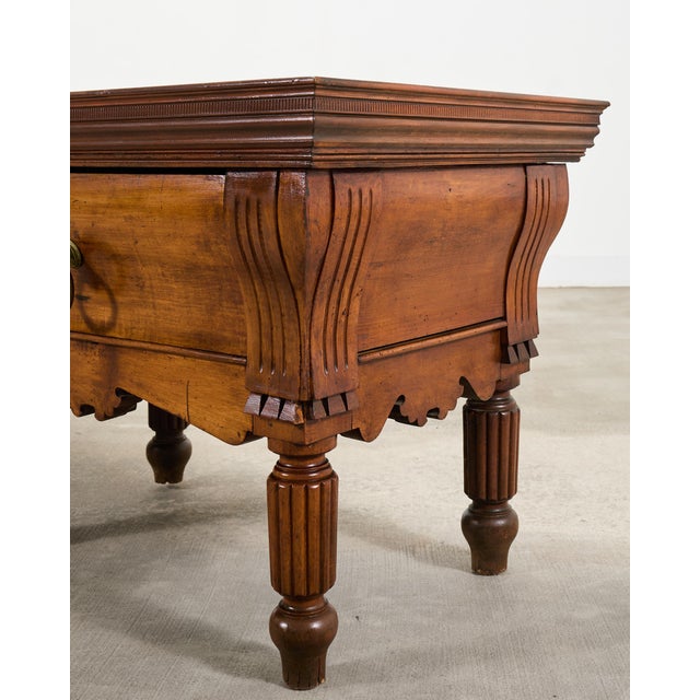 Repurposed 19th C. French Butcher Block Work Table Kitchen Island 8 Ft For Sale - Image 16 of 18