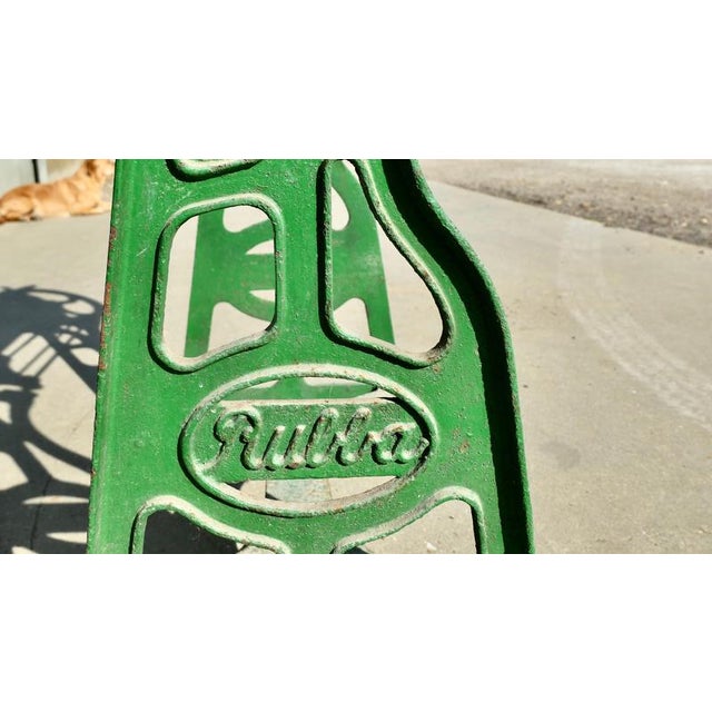 Gold Industrial Garden Table in Cast-Iron with Pine Top, 1900 For Sale - Image 8 of 9