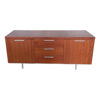 Italian Cherrywood and Chrome Sideboard by Calligaris For Sale