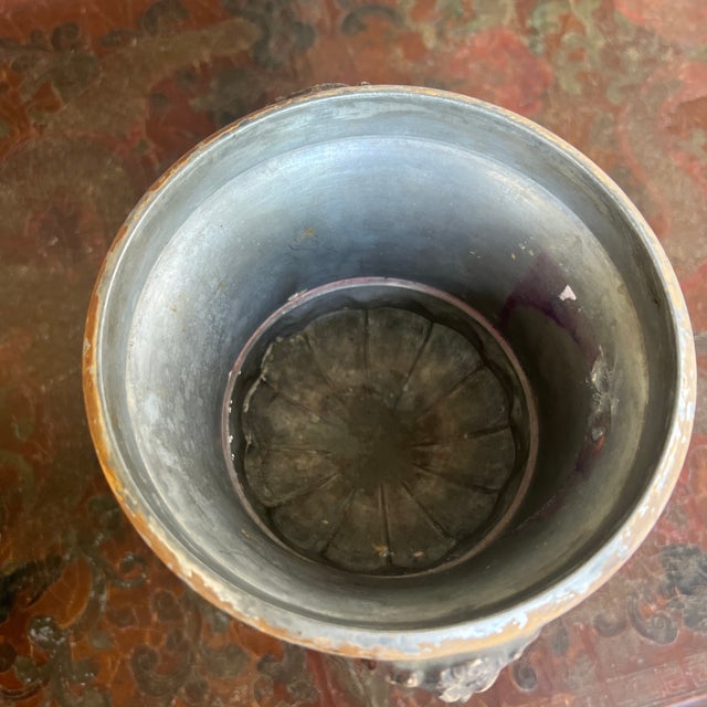 Antique Early 19the Century Dutch Tole Covered Urn With Ochre in Painted Design For Sale In Providence - Image 6 of 9