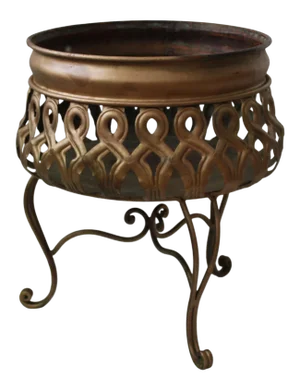Tripod Painted Plant Stand Mid Century Hollywood Regency