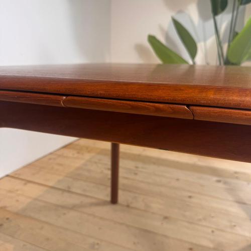 Wood Extendable Teak Dining Table, Denmark, 1960s For Sale - Image 7 of 9