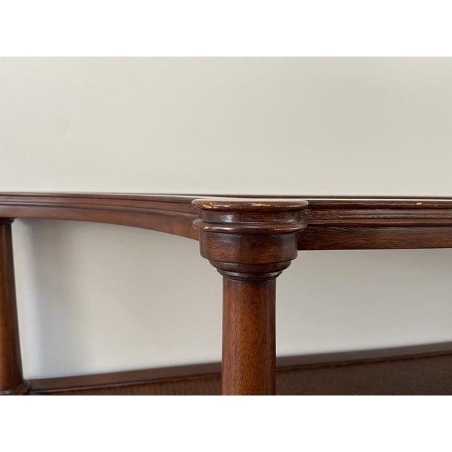 Vintage Three Tier Rattan Legacy Collection Entryway Console Sofa Table For Sale - Image 9 of 11