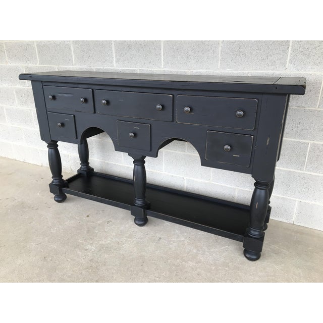 Broyhill Attic Heirlooms Sideboard Buffet Solid Oak Black Distressed Finish Chairish