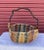 Rustic Multi-Colored Wavy Branch Woven Rattan/Raffia Basket For Sale In Palm Springs - Image 6 of 6