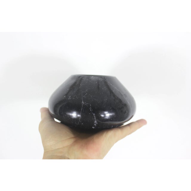 Contemporary Vintage Carved Black Stone Vases Soapstone, a Pair For Sale - Image 3 of 8
