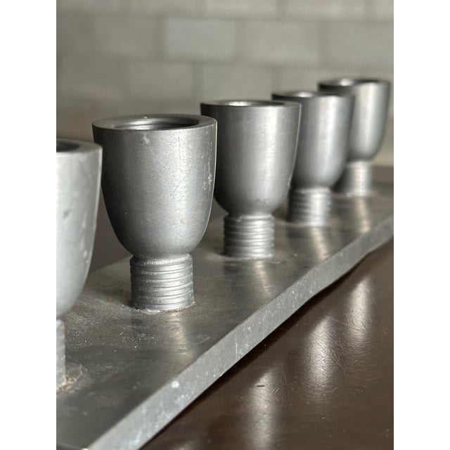 Sylvia Stave 1930s Pewter Candelabra by Sylvia Stave for c.g. Hallberg For Sale - Image 4 of 8