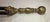 English Antique 18th Century Wrought Iron Turned Brass English Fireplace Tongs Tool 4 For Sale - Image 3 of 9