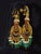 Late 20th Century Estate Natural 8.30ct Polki Diamond & 28.30ct Emerald 22k & 18k Gold Chandelier Earrings, Pair For Sale - Image 5 of 13