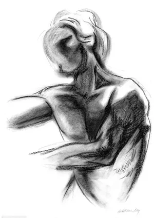 Torso 2 Charcoal Life Drawing by Kathleen Ney