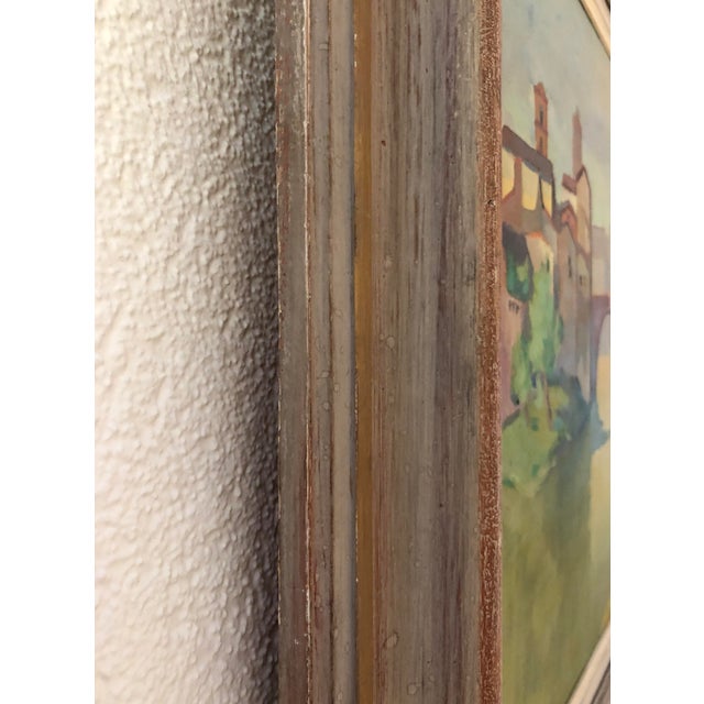 Trevisan, Paysage italien avec pont, Oil on Wood, Framed For Sale - Image 8 of 11