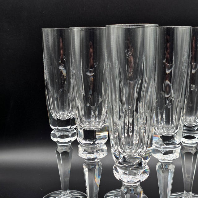1990s Ceska Regency Crystal Champagne Flutes, Set of 6 For Sale - Image 5 of 9