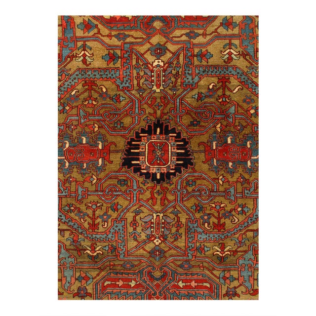 Pasargad DC Persian Fine Hand Knotted Antique Serapi Rug For Sale - Image 4 of 8