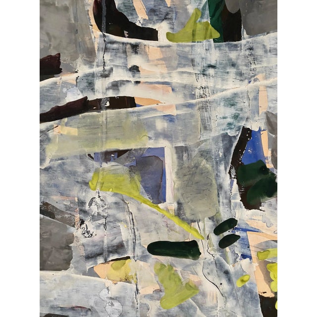 Mid 20th Century Zvi Mairovich, Abstract White Flowers Israeli Modernist Gouache and Watercolor Painting For Sale - Image 5 of 9