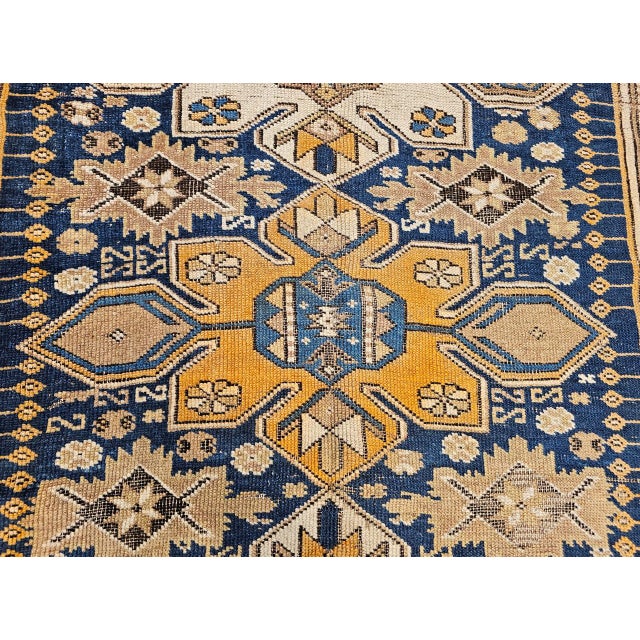 Antique Caucasian Shirvan Area Rug, Hand-Woven Wool, Medallion Design, 3' x 5' For Sale - Image 15 of 18