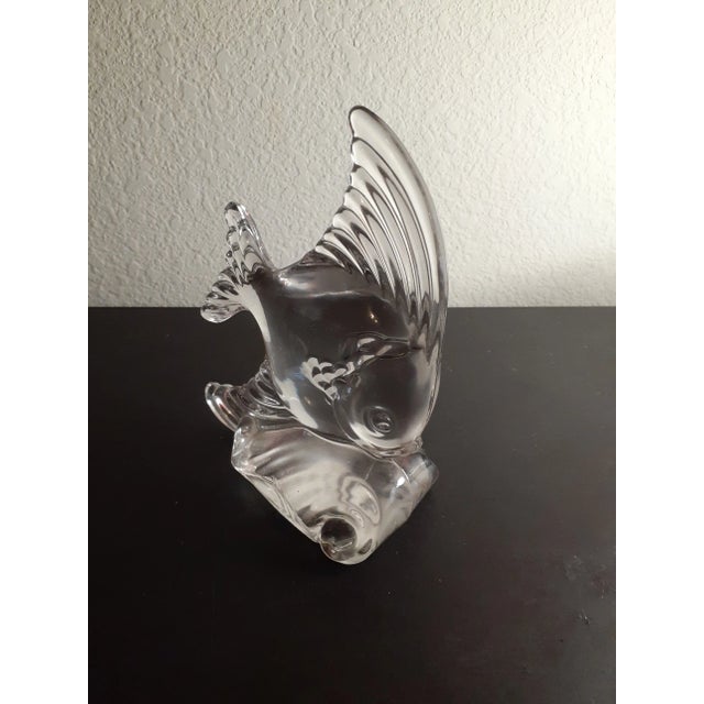 Vintage Clear Art Glass Fish on Pedestal Sculpture For Sale - Image 12 of 12