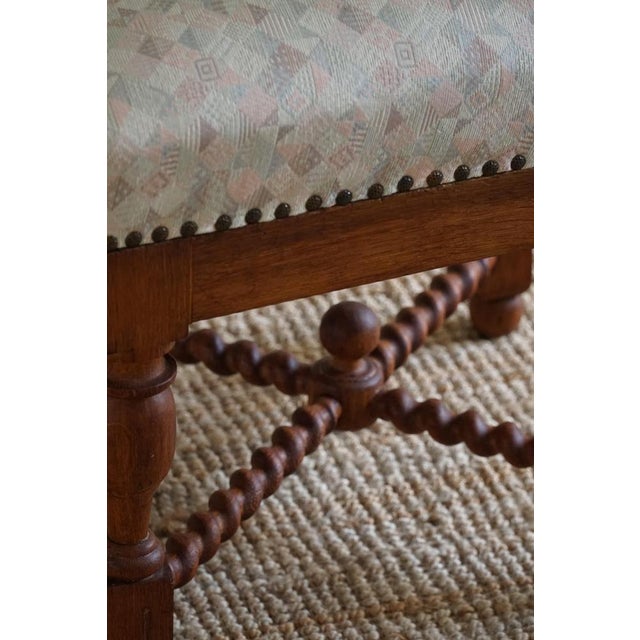 English Baroque Style Chair with Twisted Legs in Oak, 1920s For Sale - Image 17 of 18