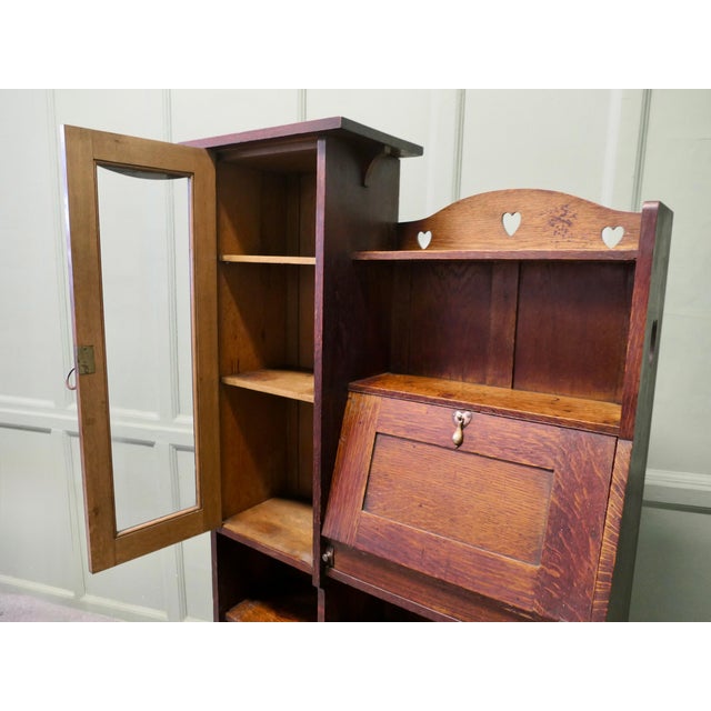Arts and Crafts Golden Oak Bookcase, 1890 For Sale - Image 6 of 8