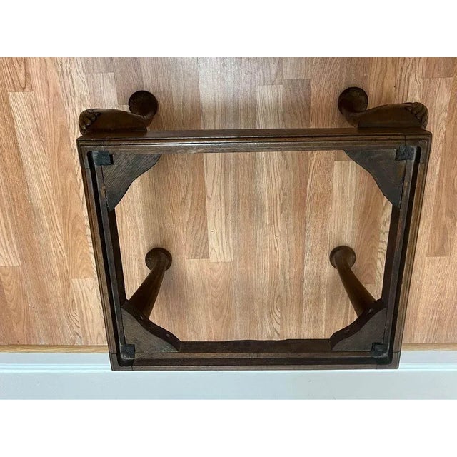 Wood Early 20th Century Antique Queen Anne Mahogany Stool For Sale - Image 7 of 10