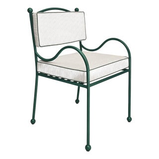 Panarea Armchair in Green and Cream Striped Upholstery by Ceraudo For Sale