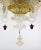 Mid-Century Baroque Style Gold Infused Murano Chandelier With Red Baubles For Sale - Image 9 of 12
