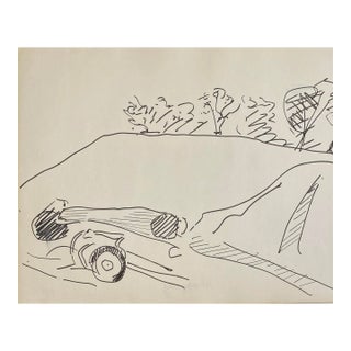 1980s Frank Wallace Vermont Logging Drawing For Sale