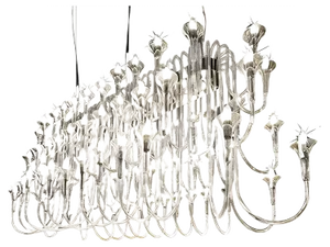 Large Borosilicate Glass & Steel 72-light Octopus Chandelier from VGnewtrend