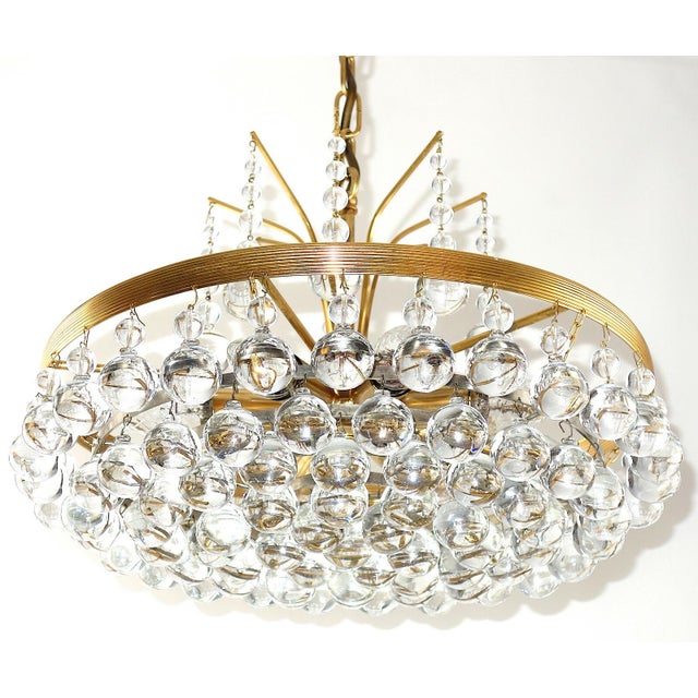 Gold Brass and Glass Drop 8-Light Chandelier from Christoph Palme, 1960s For Sale - Image 8 of 13