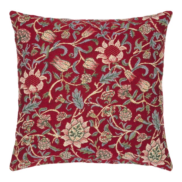 Evenlode Red Cushion With Feather Filler - 33x33cm (13"x13") For Sale