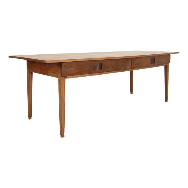 19th Century French Farm Table with Sliding Doors For Sale