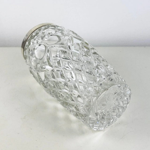 Vintage Italian Crystal and Silver Cocktail Shaker, 1940s For Sale - Image 6 of 11