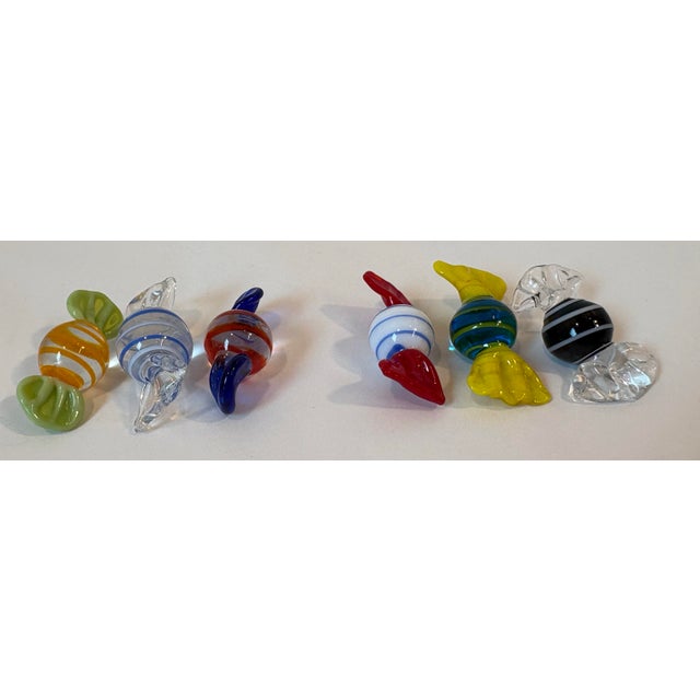 Italian Vintage Petite Glass Candy Pieces - Set of Six For Sale - Image 3 of 5