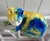 Ceramic Mid-Century Italian Majolica Cat Sculpture in Blue & Green Glaze For Sale - Image 7 of 8