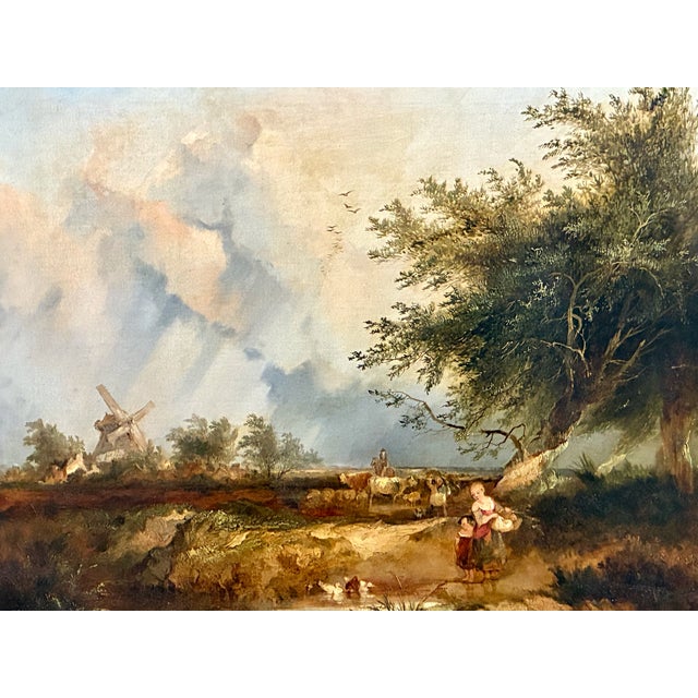 This mid 19th-century British rural landscape titled "Near Norwich" is by Victorian artist Edward Charles Williams...