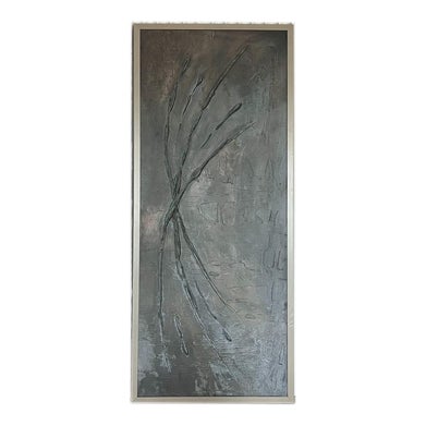 Brutalist Wall Sculpture in Aluminum and Wood For Sale