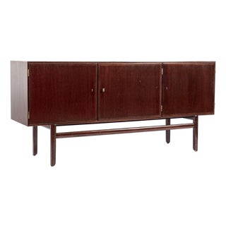 Mid Century Danish Wood Sideboard Cabinet or Credenza by Ole Wanscher For Sale