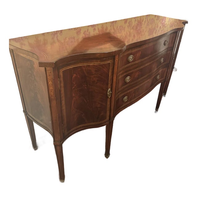 Jonathan Charles Mahogany Sideboard With Curved Doors For Sale