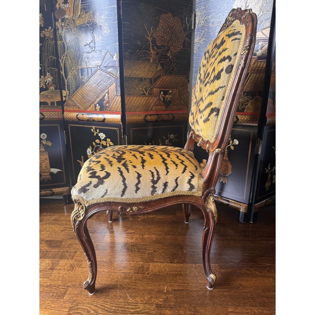 1950s 1950s Louis XV Chair in Scalamandre Tigre Upholstery For Sale - Image 5 of 9