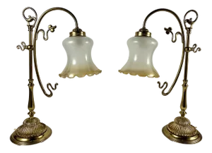 Vintage Bedside Lamps Floral Home Lighting, Set of 2