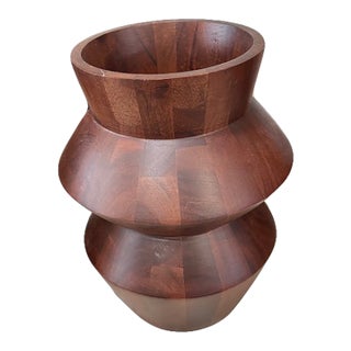 Crate & Barrel Multi-Wood Vessel For Sale