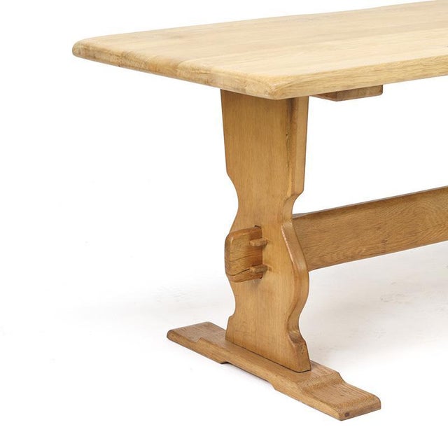Wood Mid-Century Brutalist Rustic Dining Table For Sale - Image 7 of 9