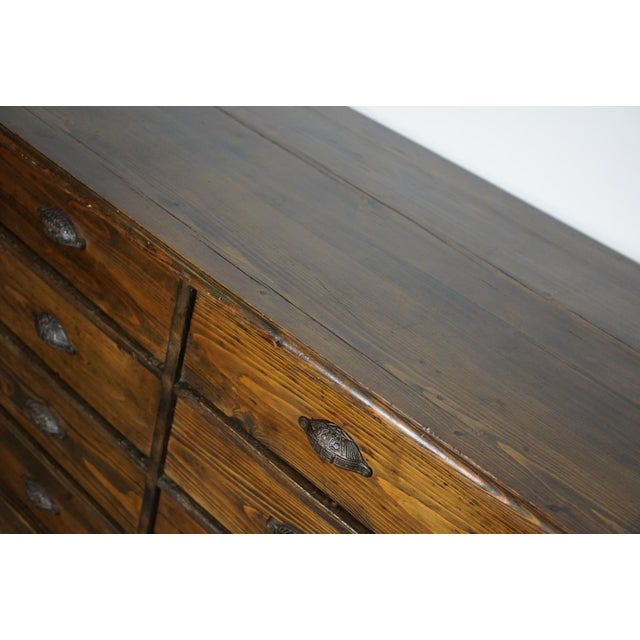 Industrial French Pine Apothecary Cabinet, 1890s For Sale - Image 3 of 18