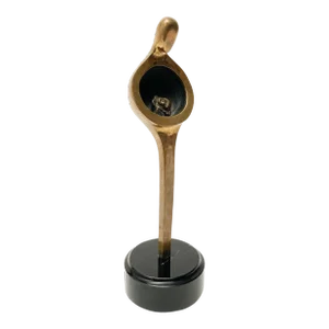 20th Century Brass Sculpture Sisters of Mercy Unending Circle With Inset Flower