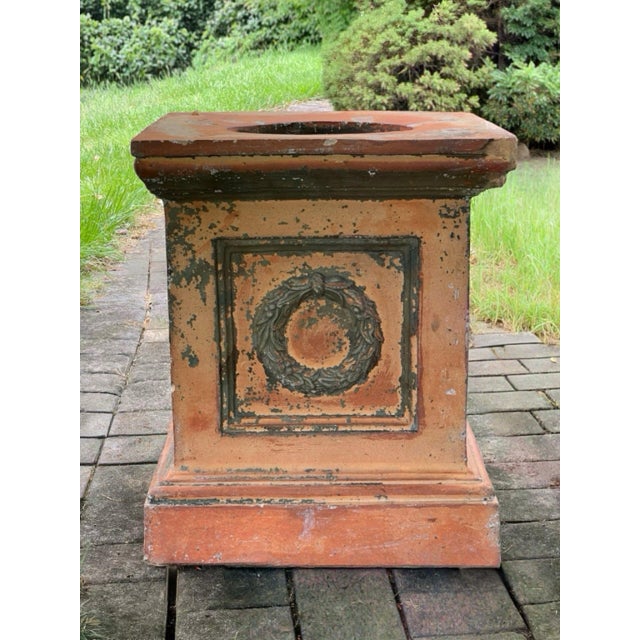 Late 19th Century 19th Century Continental Artisan Crafted Terracotta Garden Plinth, Urn Pedestal For Sale - Image 5 of 15