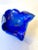 Italian Sommerso Murano Glass Bowl Ashtray in Brilliant Blue with Gold Flecks For Sale - Image 9 of 12
