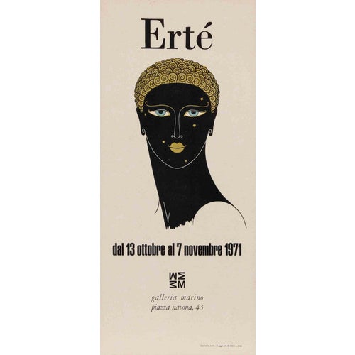 Ertè-Exhibition Offset Print Poster, 1971 For Sale