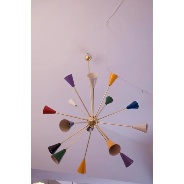 Mid-Century Italian Sputnik Chandelier, 1958 For Sale - Image 10 of 15