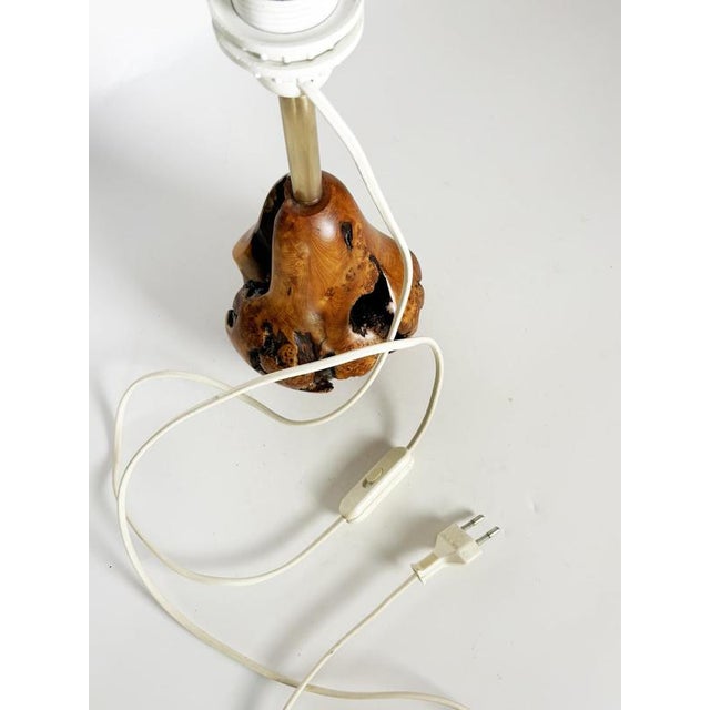 Olive Wood Table Lamp, France, 1960s For Sale - Image 9 of 11