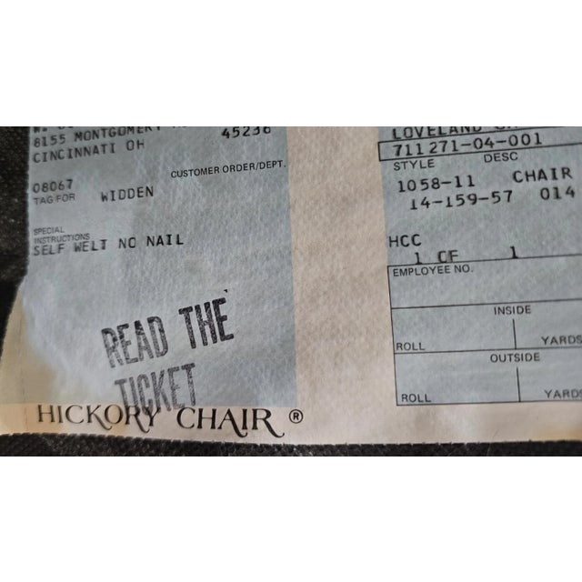 Brown Mid 20th Century Hickory Chair Federal Style Mahogany Lolling Chair Silk Striped Fabric For Sale - Image 8 of 8